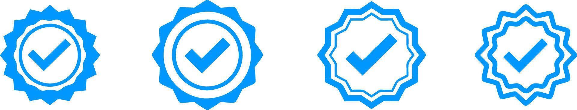Blue Checkmark Verified Icon, social media verified symbol art illustration isolated on transparent background vector