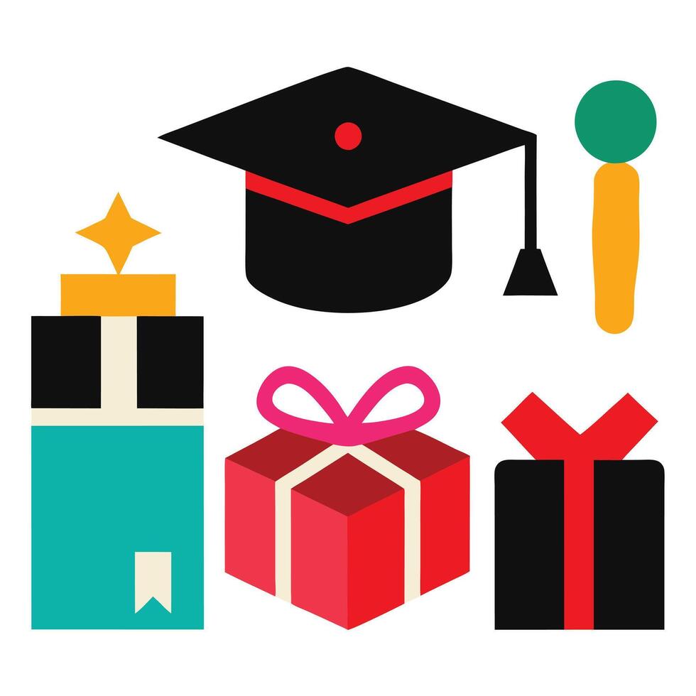 Creative graduation gift design on a white background vector