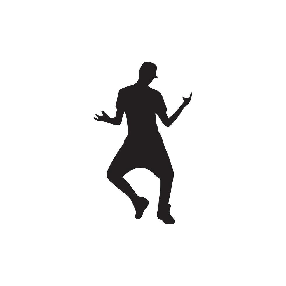 A silhouette of a man dancing in the air design on a white background vector