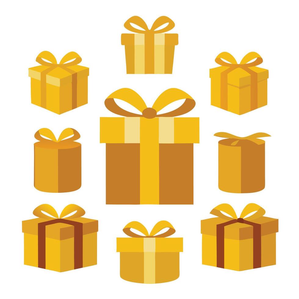 set of gift boxes illustration design on a white background vector