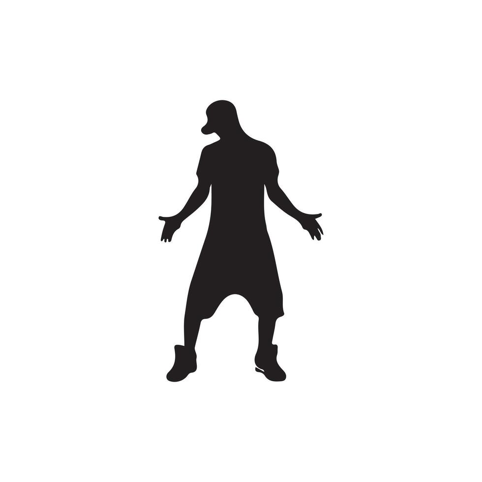 hip hop dancer silhouette design on a white background vector