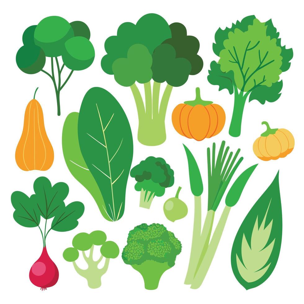 vegetables and fruits set, illustration design on a white background vector
