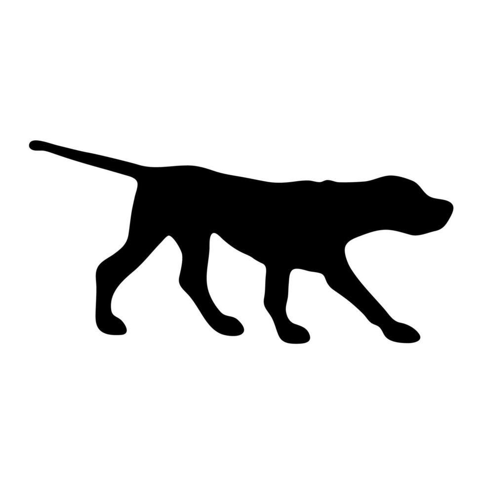 Foxhound. Black silhouette of a dog on a white background. illustration vector