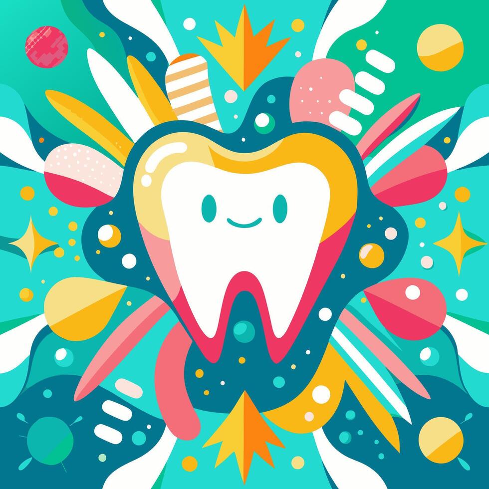 Happy Tooth Cartoon vector