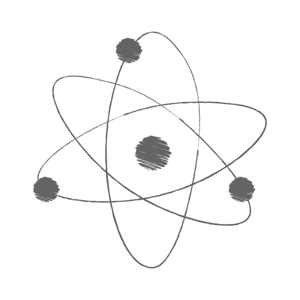 Atom Science Scribble Doodle Handdrawn vector
