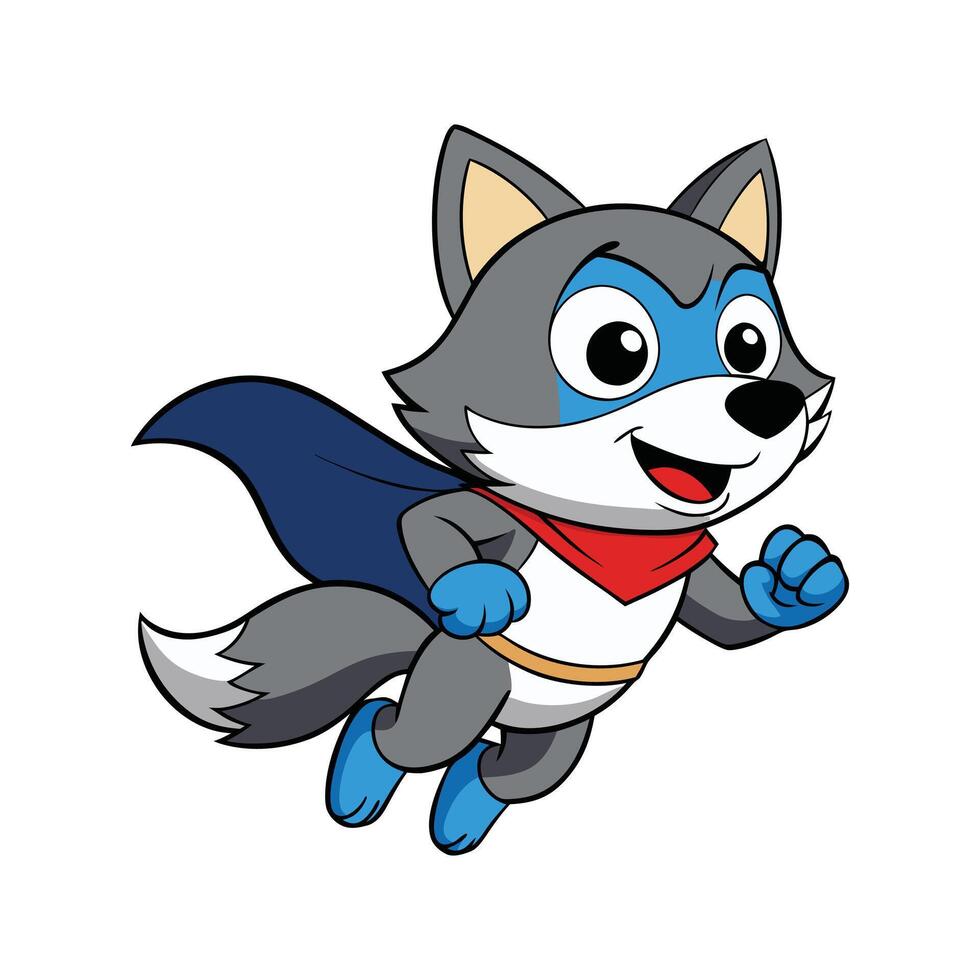 Brave Wolf with Super Powers vector