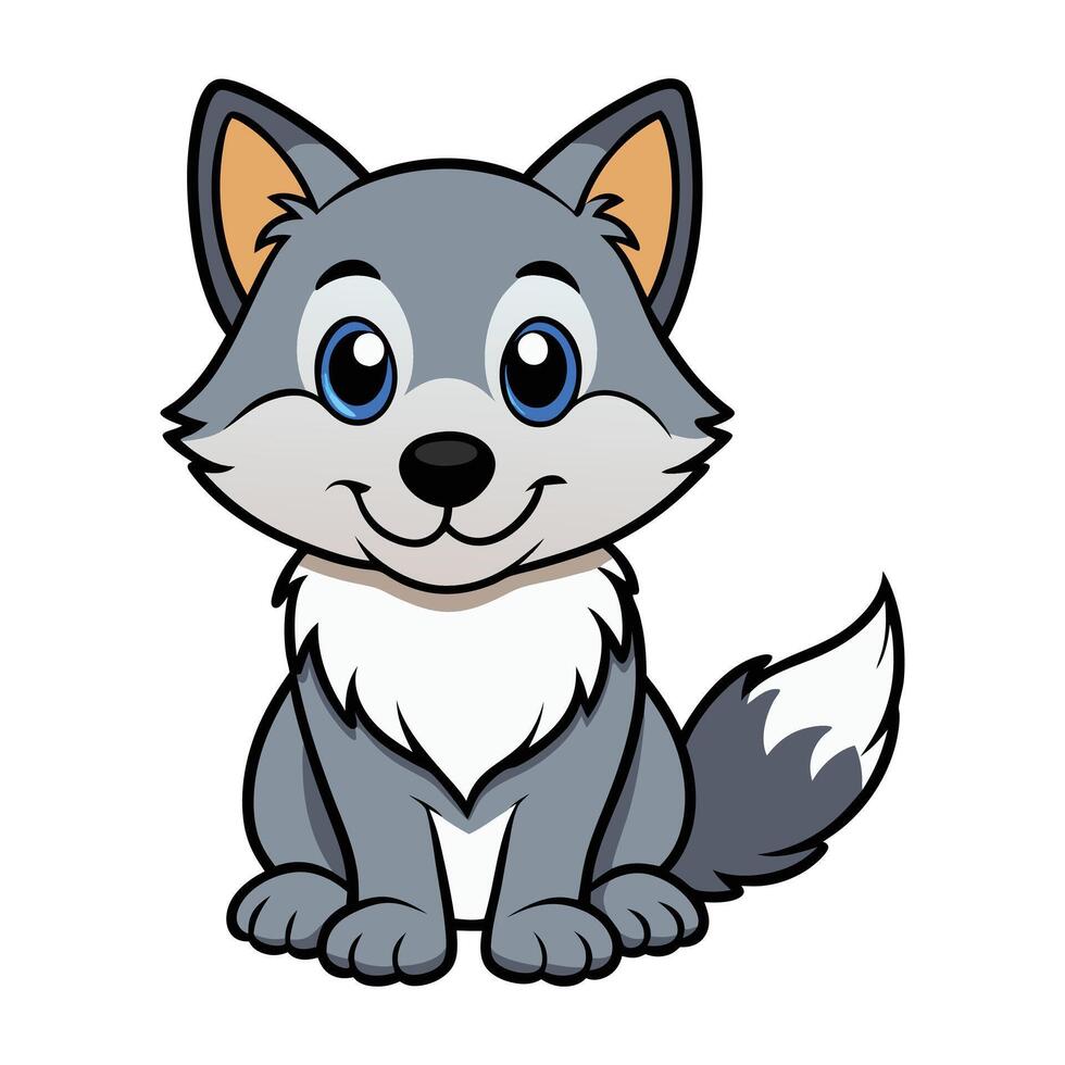 Curious Wolf Looking Around vector