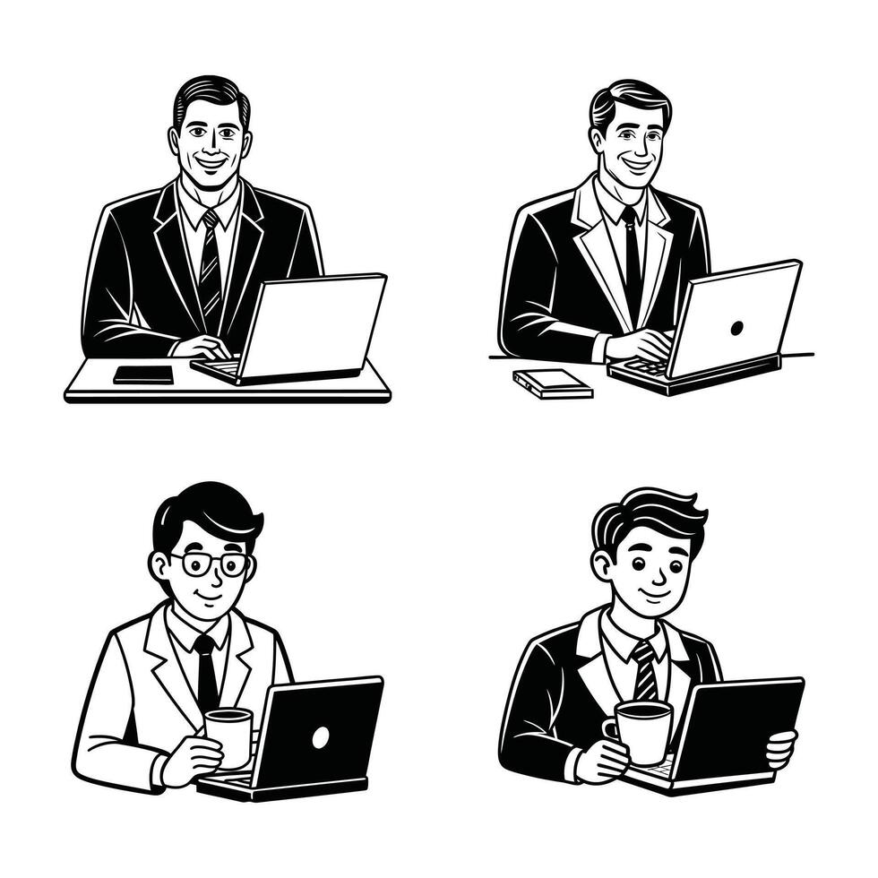 Smart Businessman Ready for Work vector