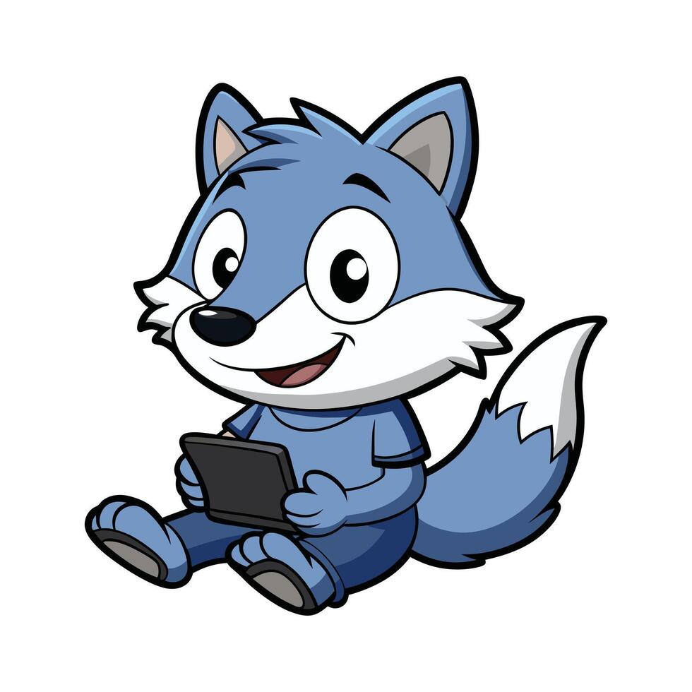 Chatty Wolf Sending Messages vector