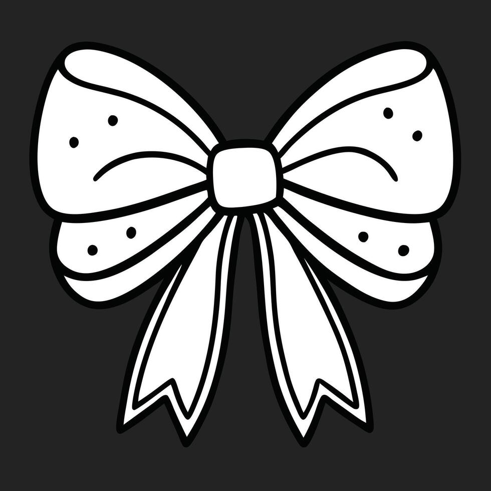 Simple single hand drawn ribbon bow collection. vector
