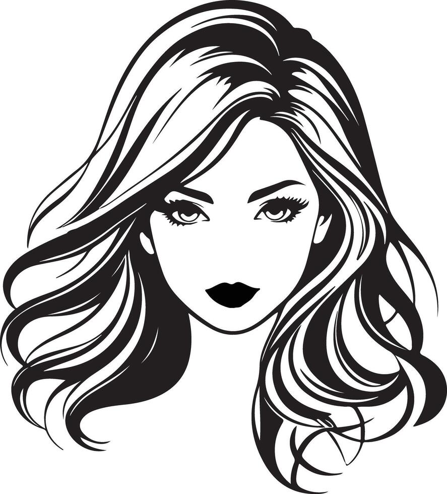 Elegant Women Cameo Portrait, Classic Silhouette Art in Timeless Style vector