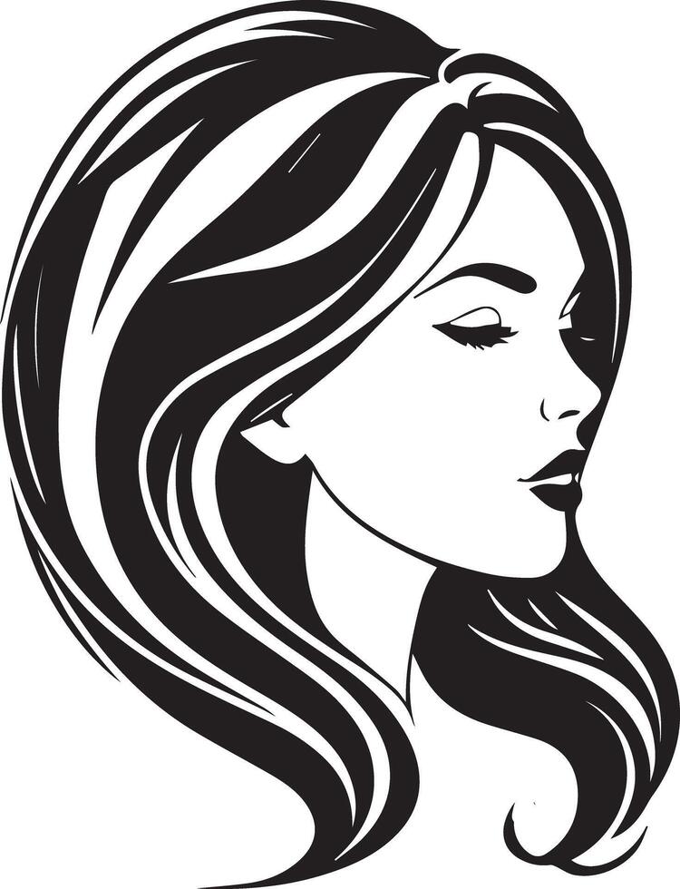 Cameo of a Woman , Graceful Silhouette with Ornate Details vector
