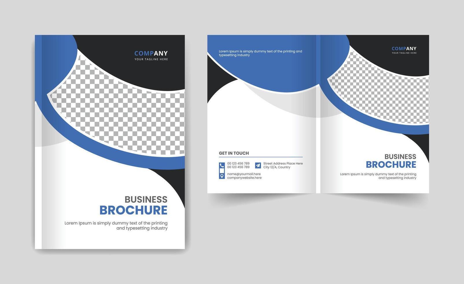 Brochure design, cover modern layout, annual report, poster, flyer in A4 with blue Circle vector