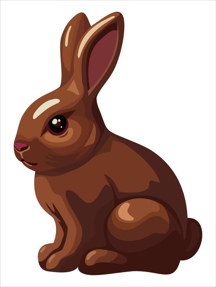 Easter chocolate rabbit. isolated illustration vector