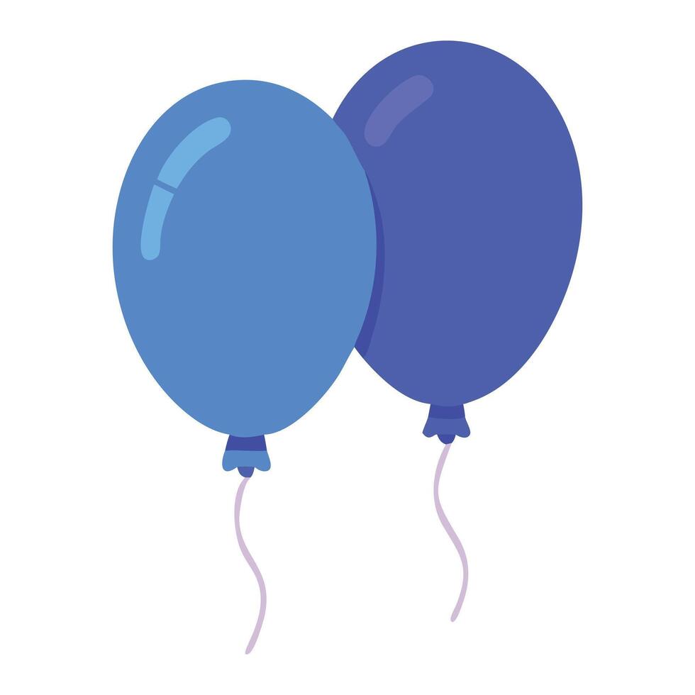 Two Blue Balloons Floating, Party Celebration, Festive Design vector