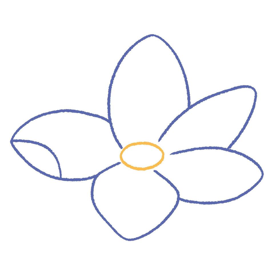 cute purple forget me not flower doodle hand drawn line art illustration vector
