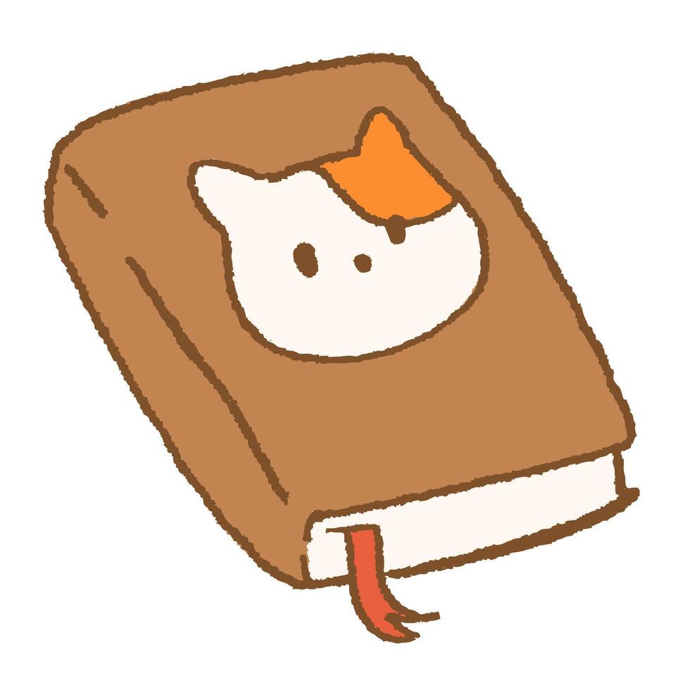 Cute Notebook with Cat Cover Japanese Style Illustration vector