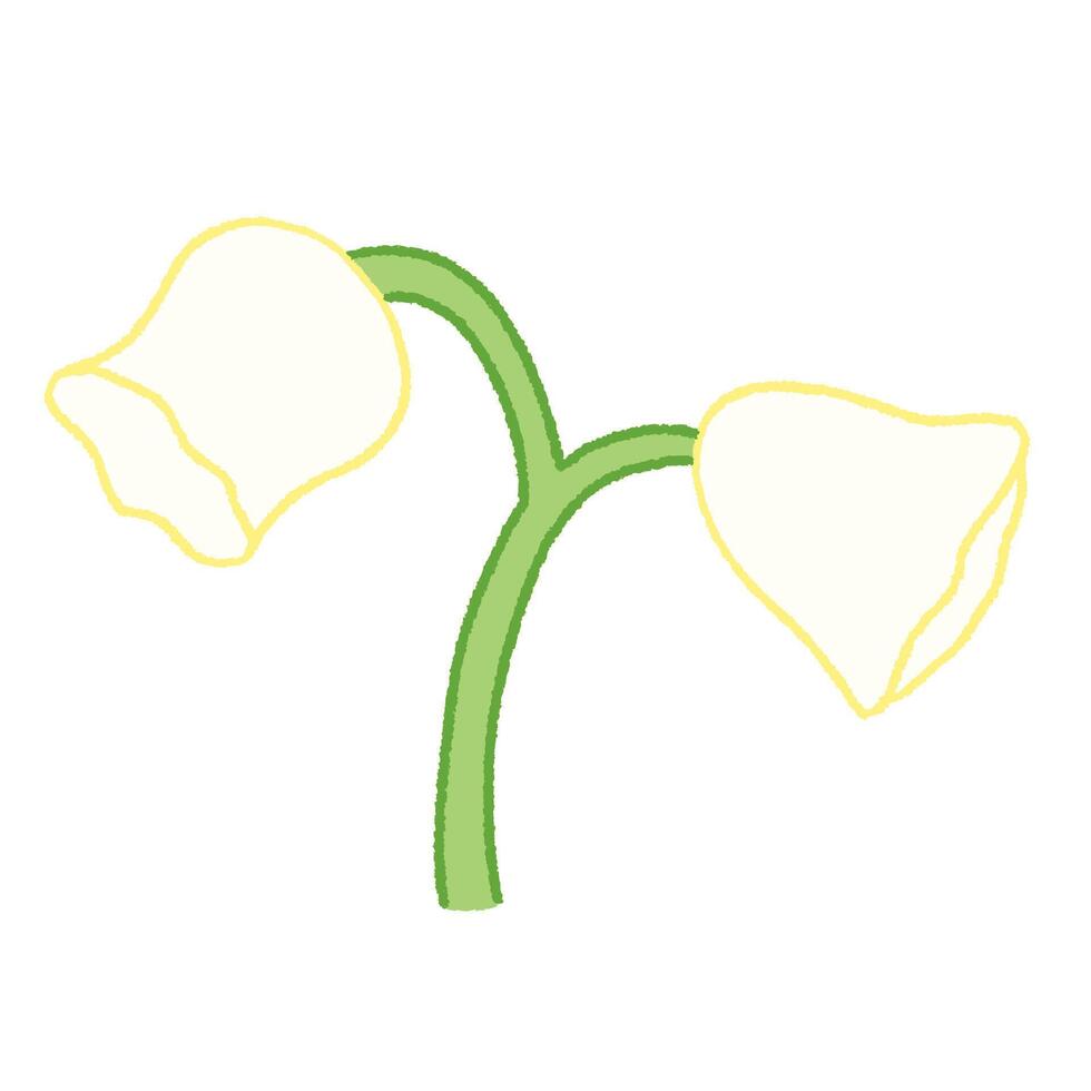 cute lily of the valley flower doodle hand drawn illustration vector