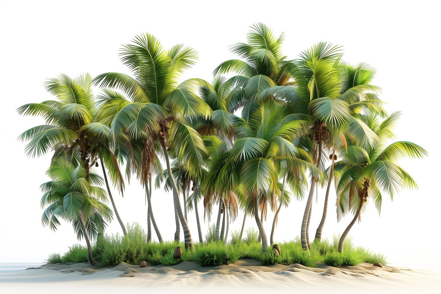 Tropical palm trees on an island photo