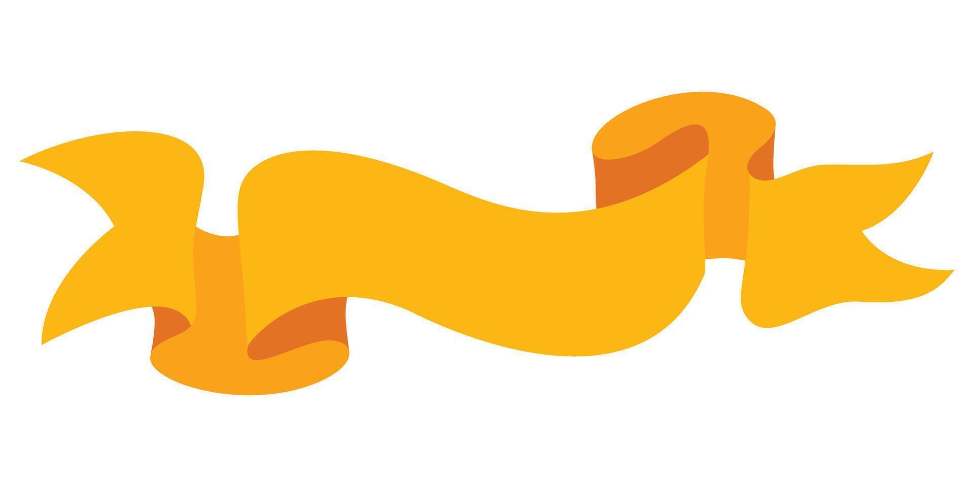 Illustrated decorative yellow ribbon label tag illustration graphic element vector