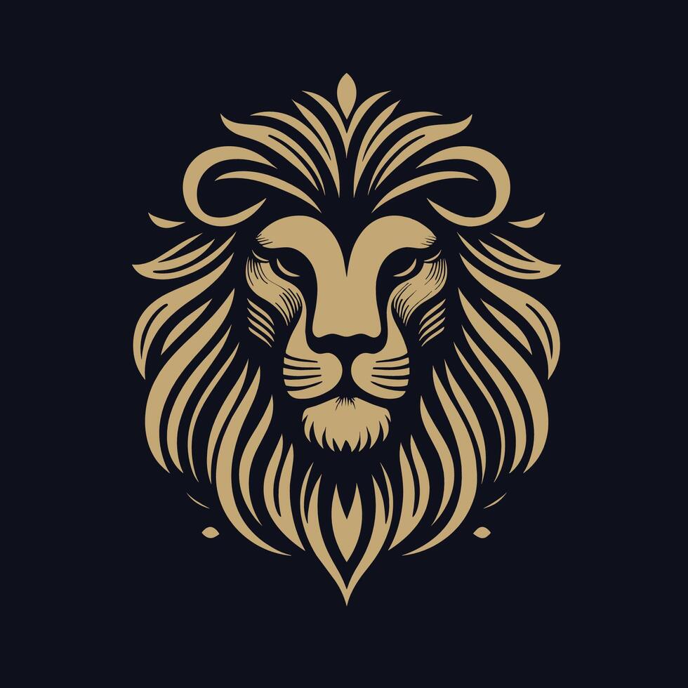 Lion head logo design vector