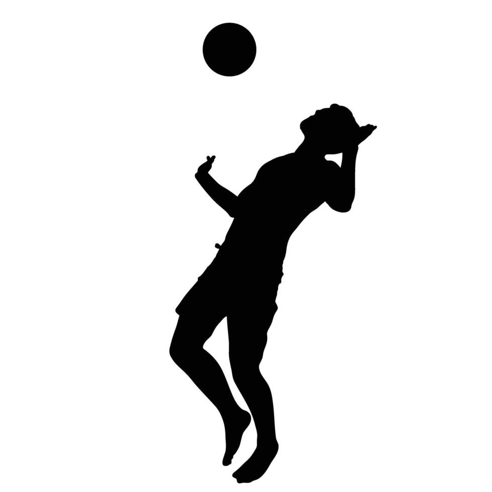 Silhouette of person heading a ball Dynamic action captured in striking and Sports and athleticism in simple illustration vector