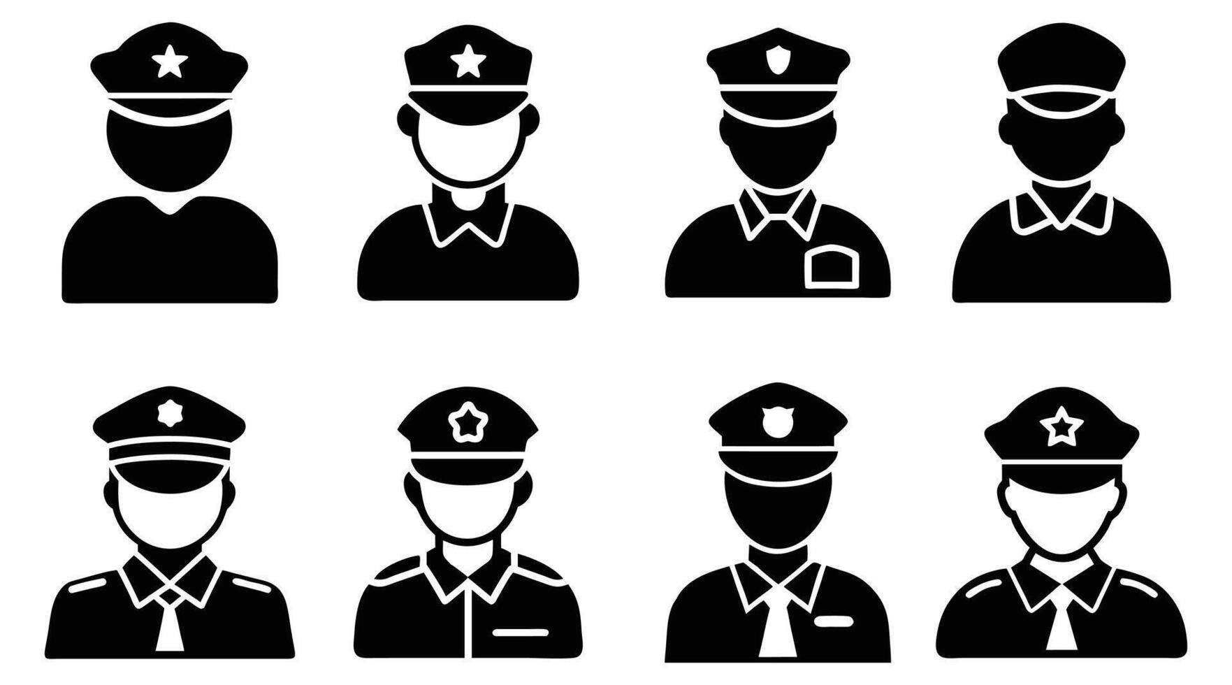 Police Officer Silhouette Icons Security Clipart vector