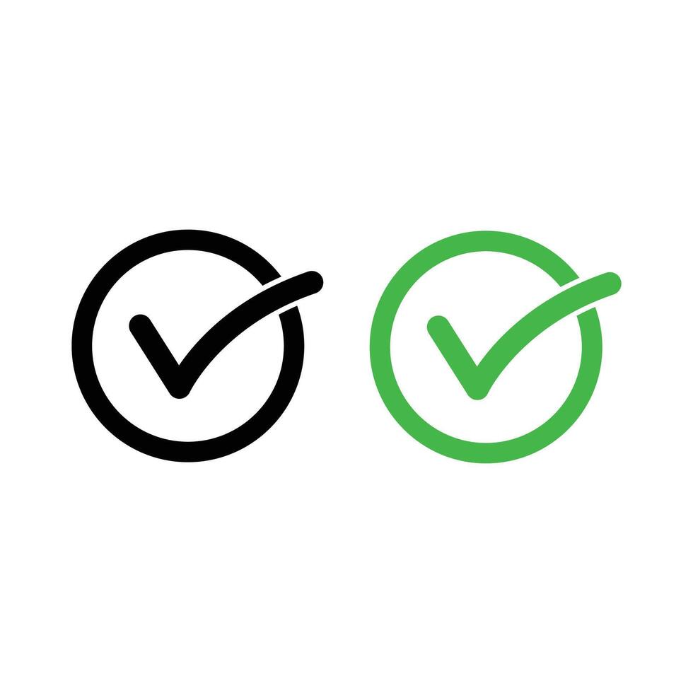 Two green and black check marks on a white background vector