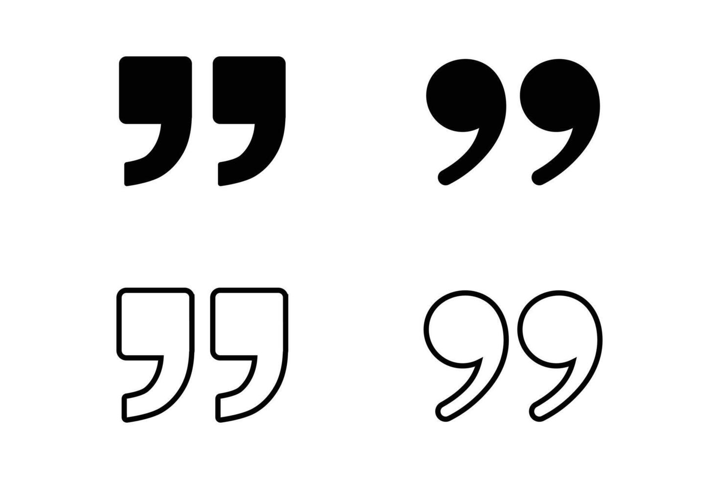 quote symbols. double quotation mark vector