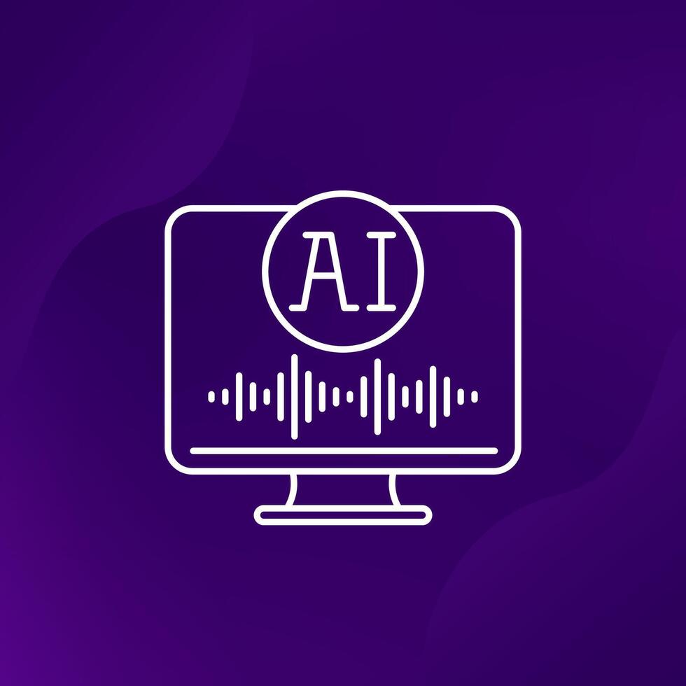 AI voice generator line icon vector