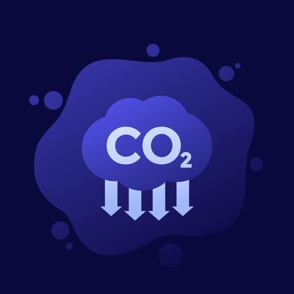 co2 gas, carbon dioxide emissions reduction icon, design vector