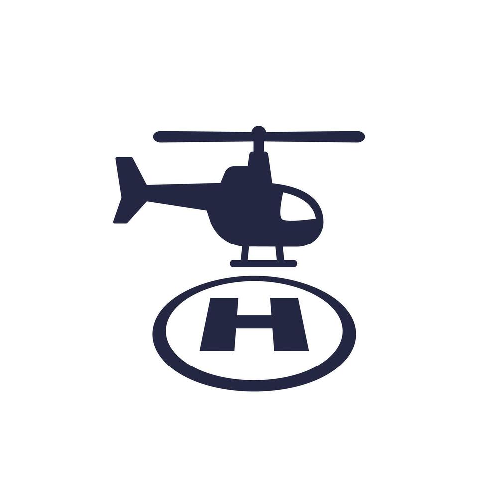 helipad icon, landing area for helicopters vector