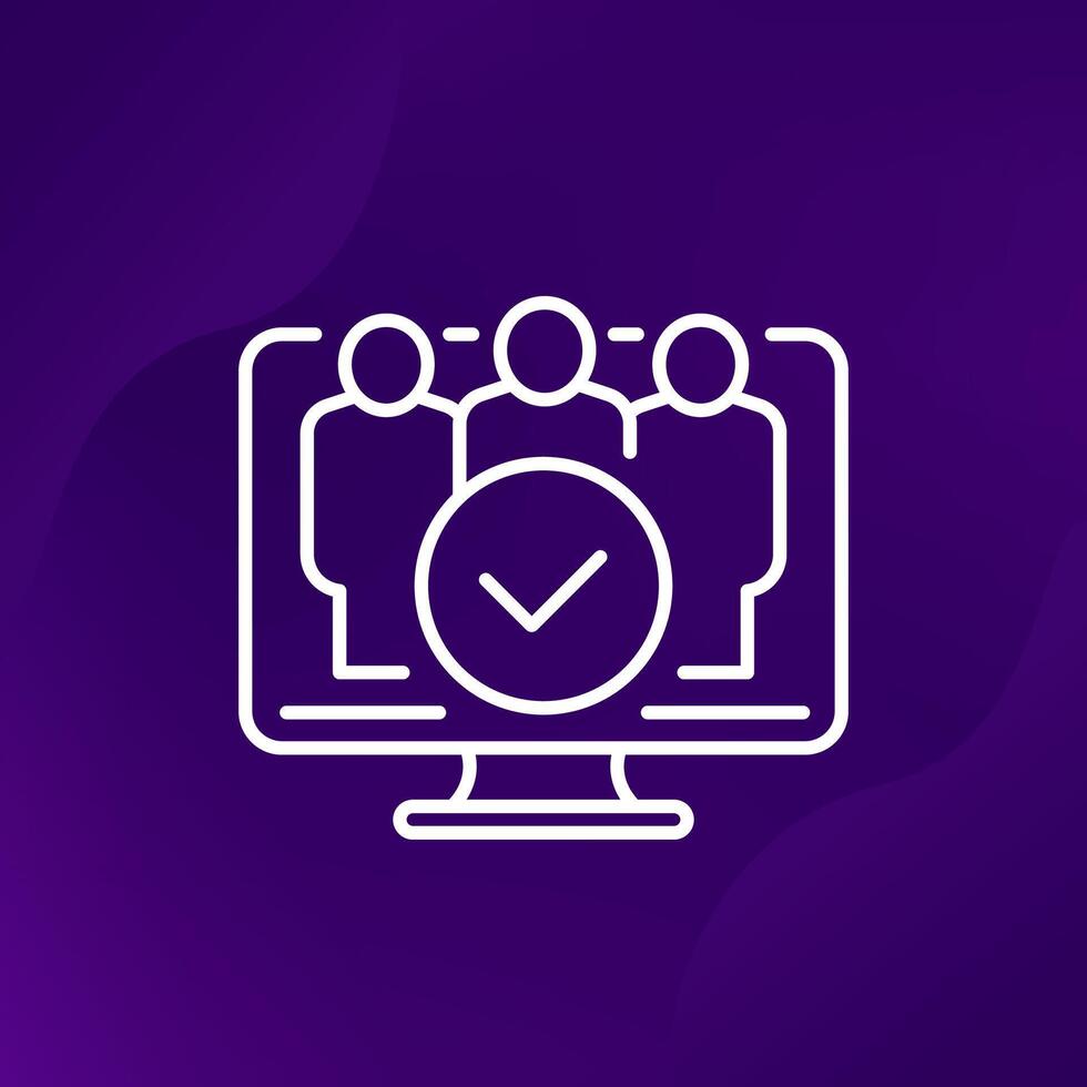 users line icon for web vector