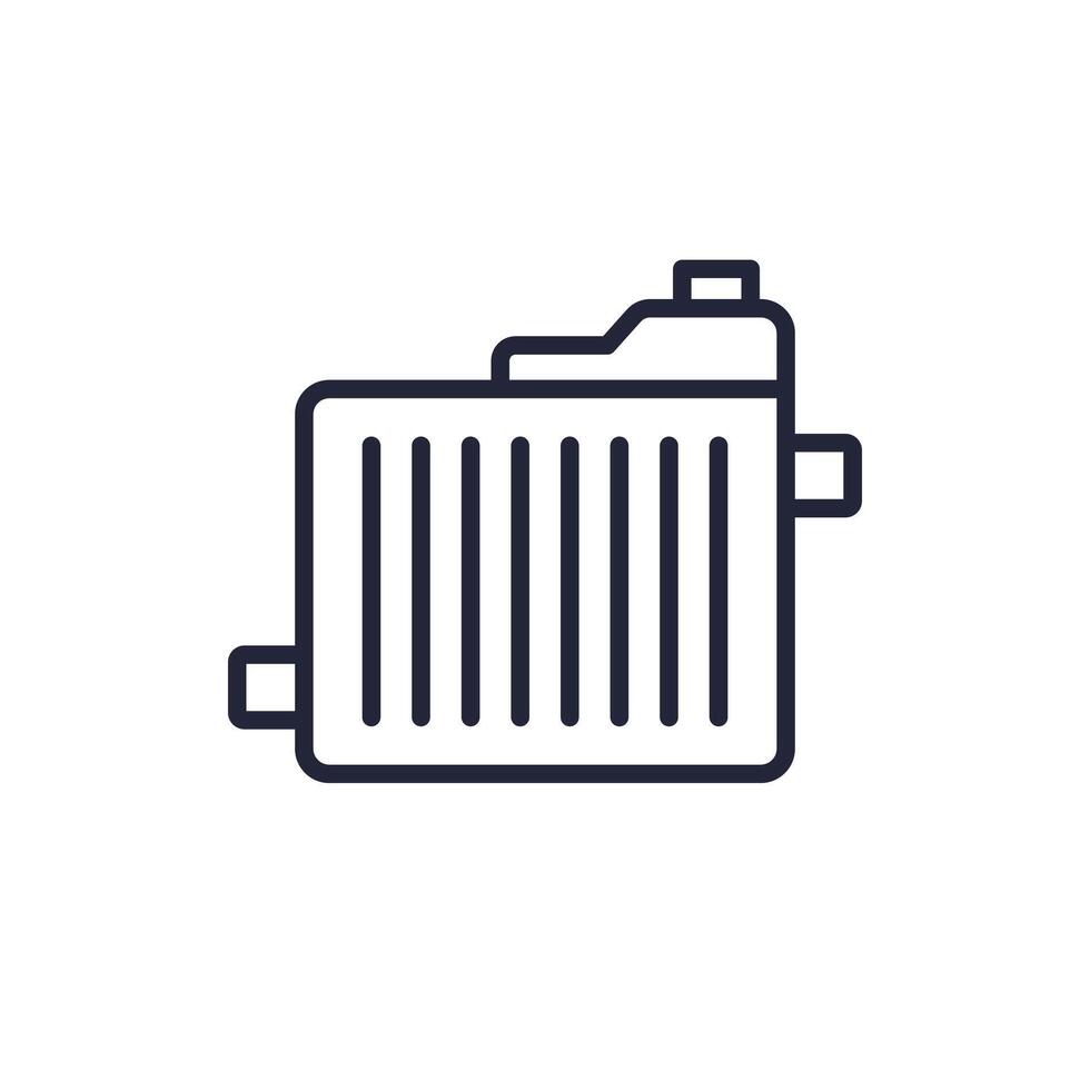 car radiator icon in line style vector