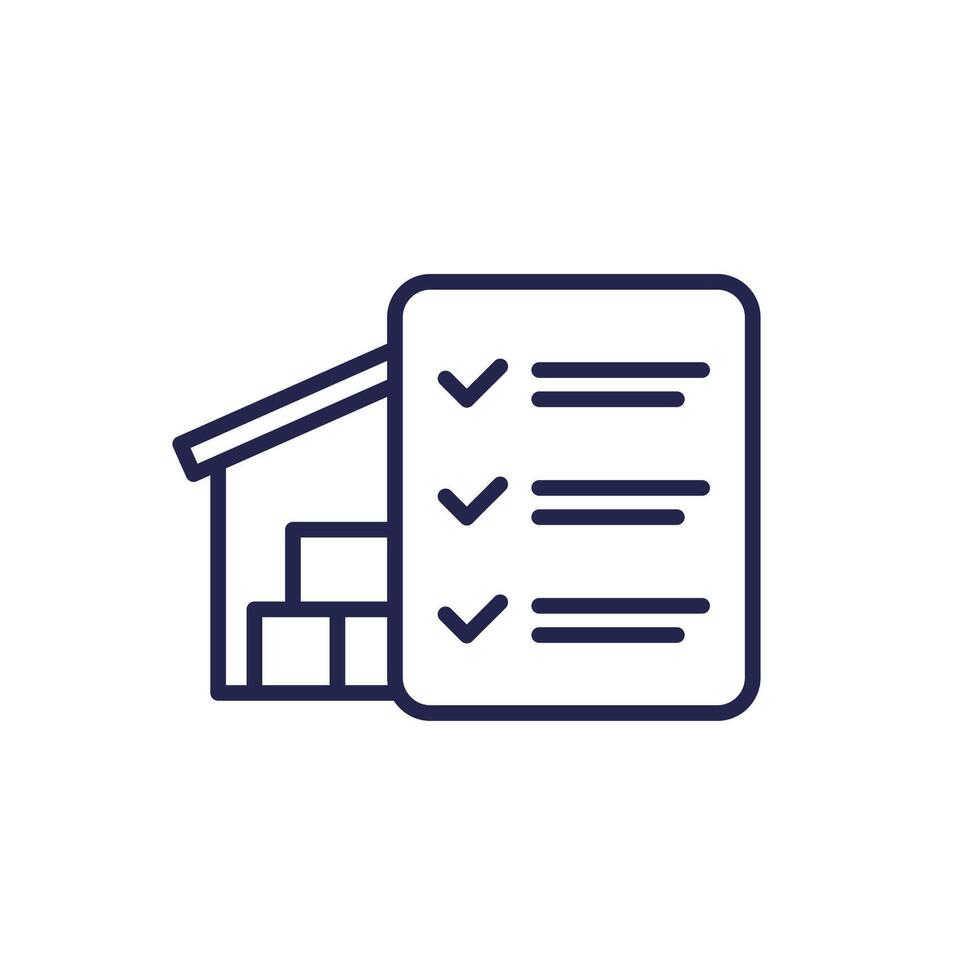 inventory control line icon on white vector