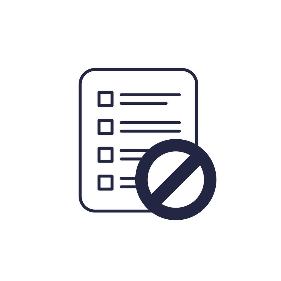blacklist icon on white, pictogram vector