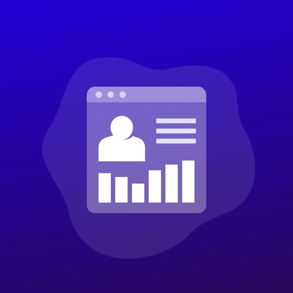 user metrics icon for web and apps, vector