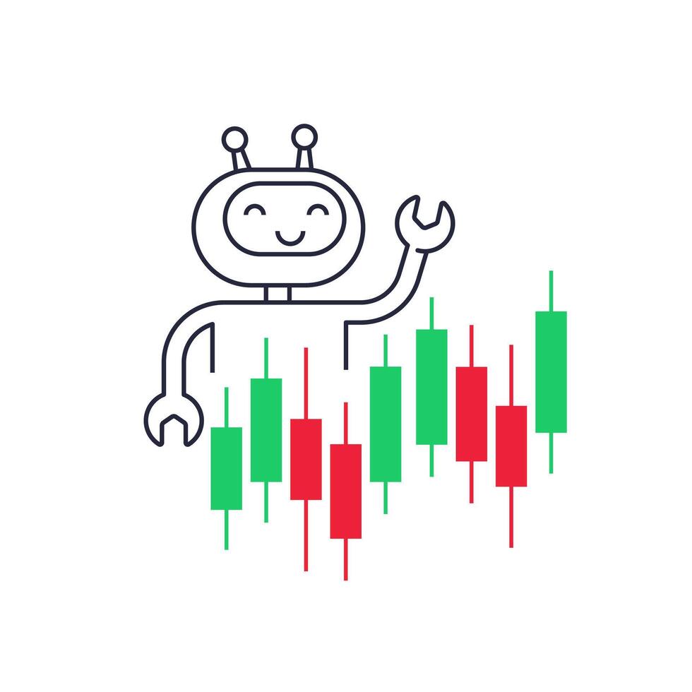 trading bot icon, AI for market data analysis vector