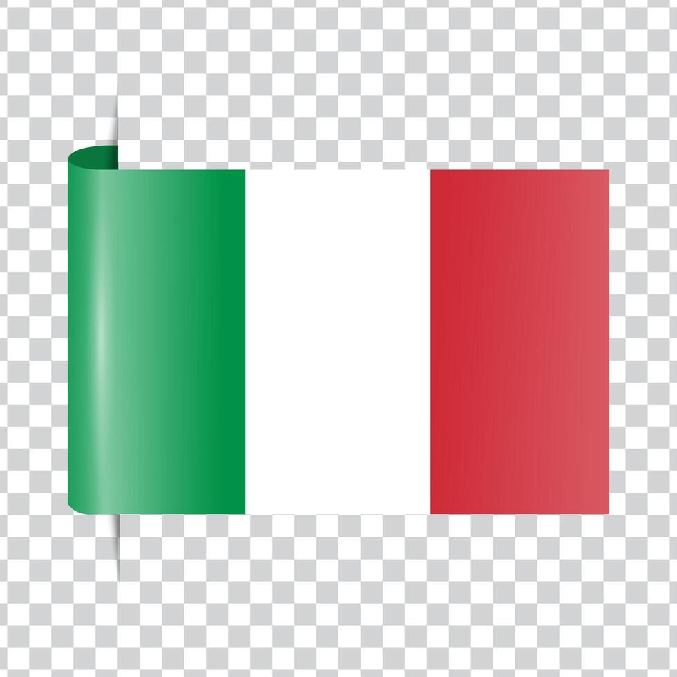 Italy tag national flag shadow vector