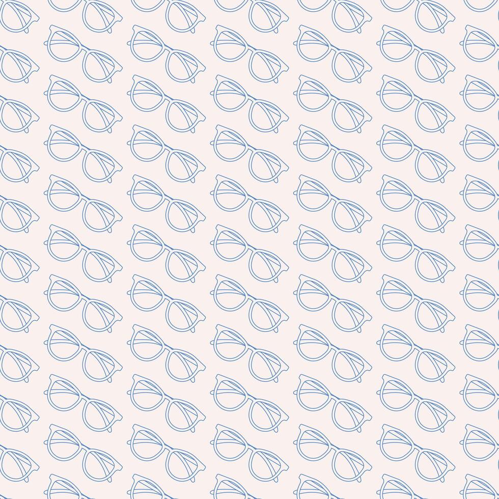 Outline eyeglasses seamless pattern. Retro style. Flat hipster background. Monochrome illustration. University, school, college. vector