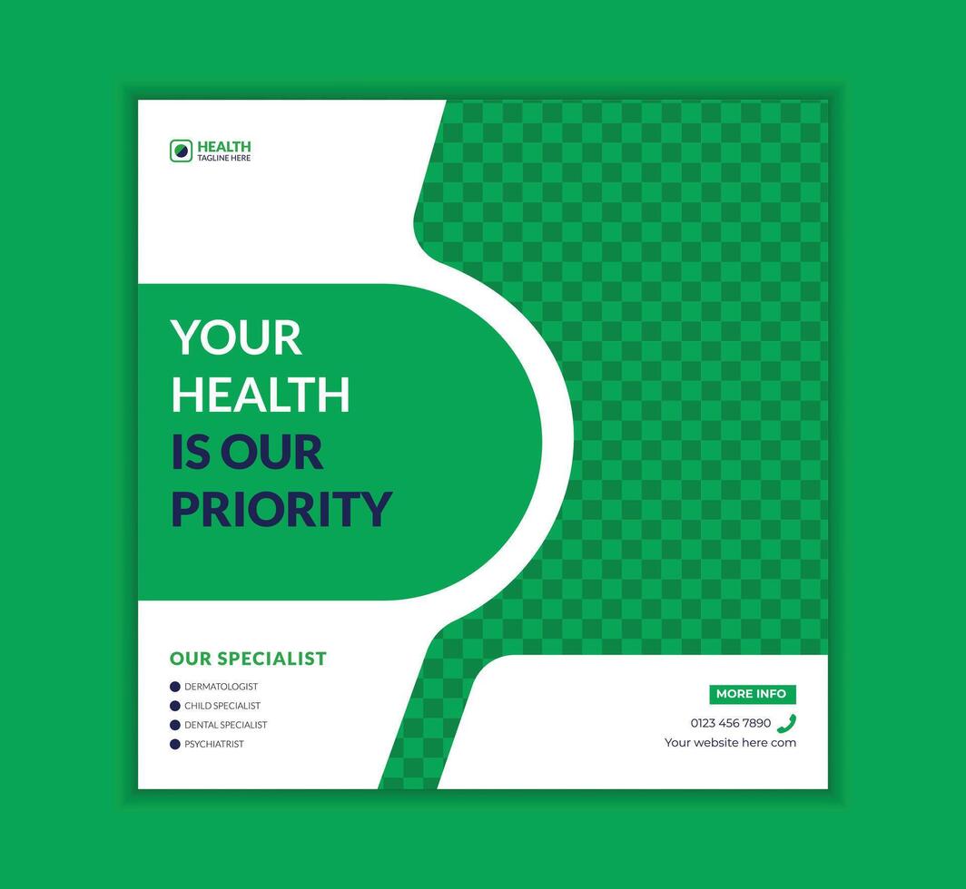 Wellness Campaign Template Modern Healthcare Banner Design vector