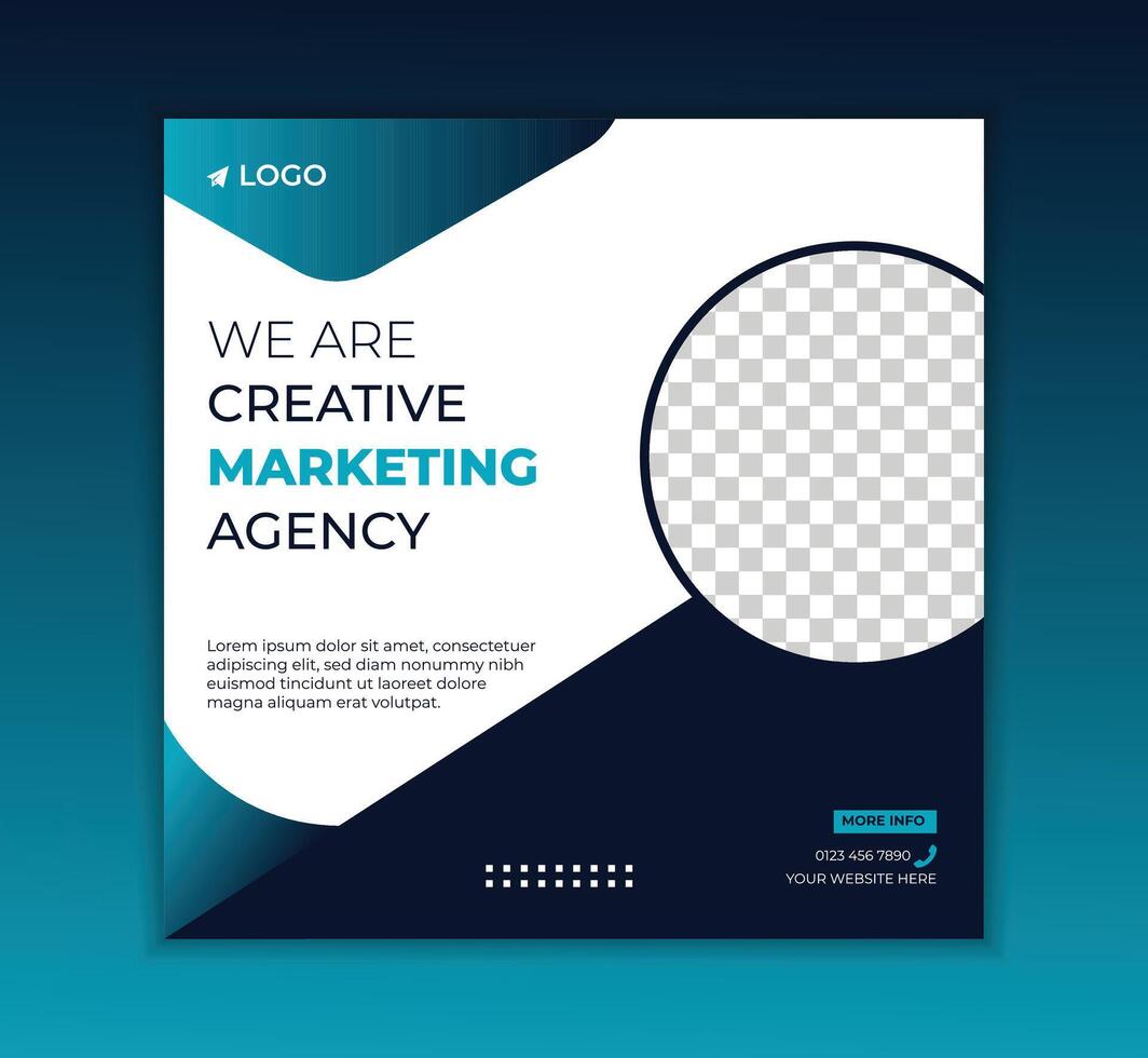 Social media post design template, digital marketing agency post template vector