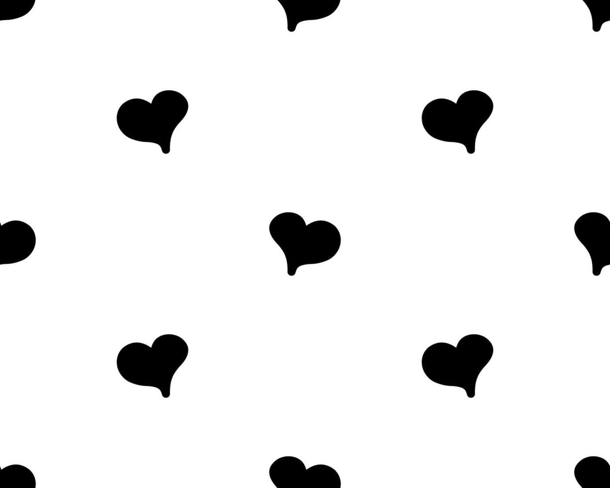 Black Hearts Seamles Pattern. Cute hearts on a isolated background vector