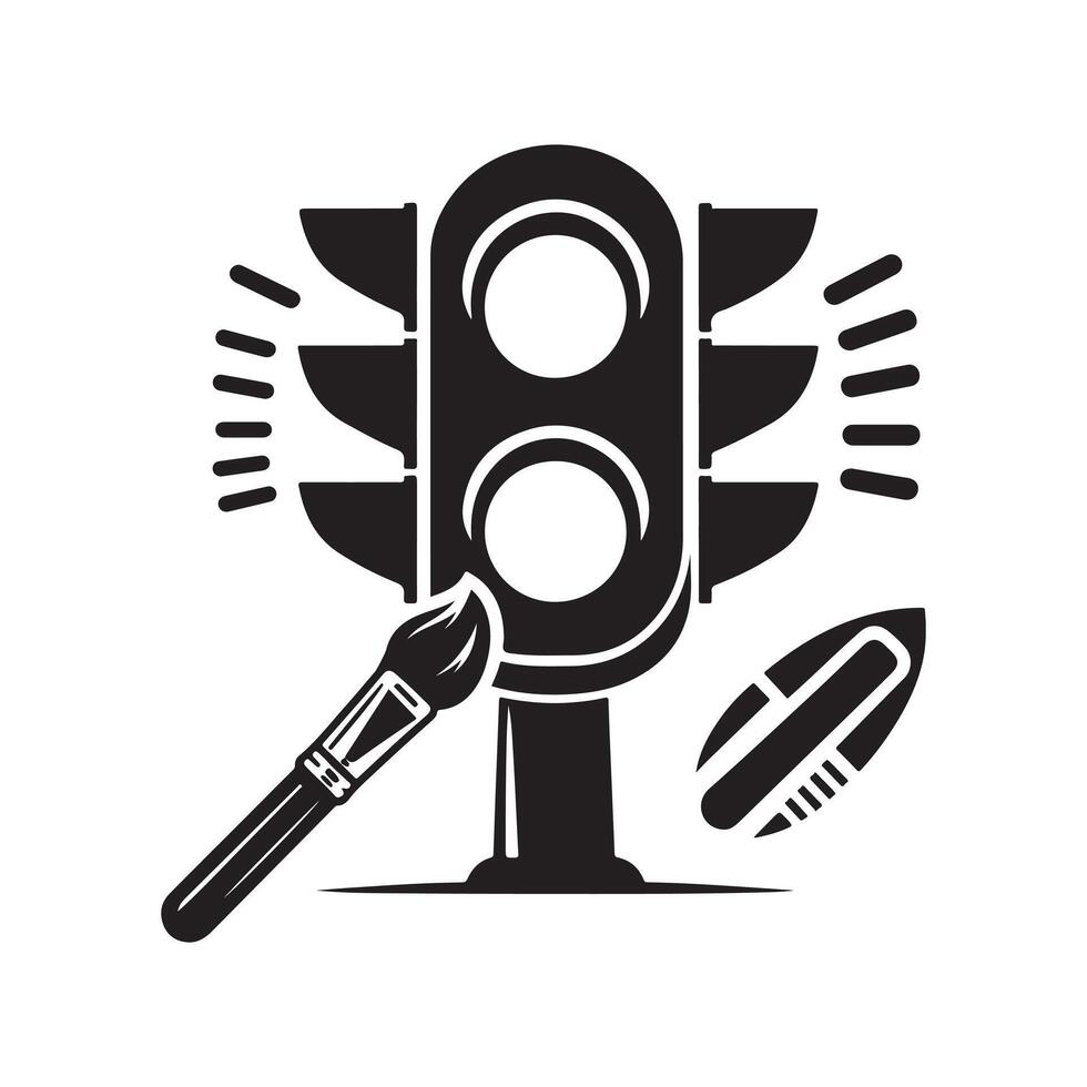 Traffic Light Vectors Silhouette for Traffic Signs