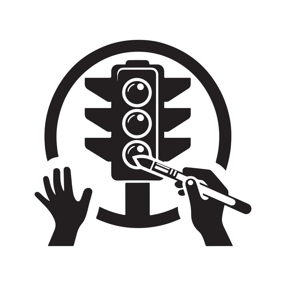 Traffic Light Silhouette for Branding Projects vector