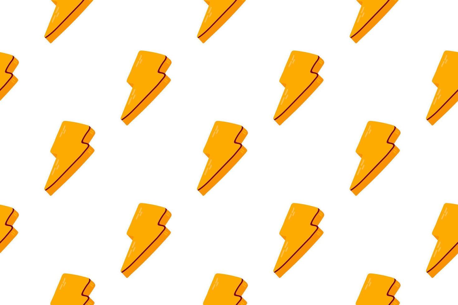 Pattern of yellow lightning bolts, symbolizing power and energy. Perfect for dynamic designs, wallpapers, clothing, and trendy digital projects. vector