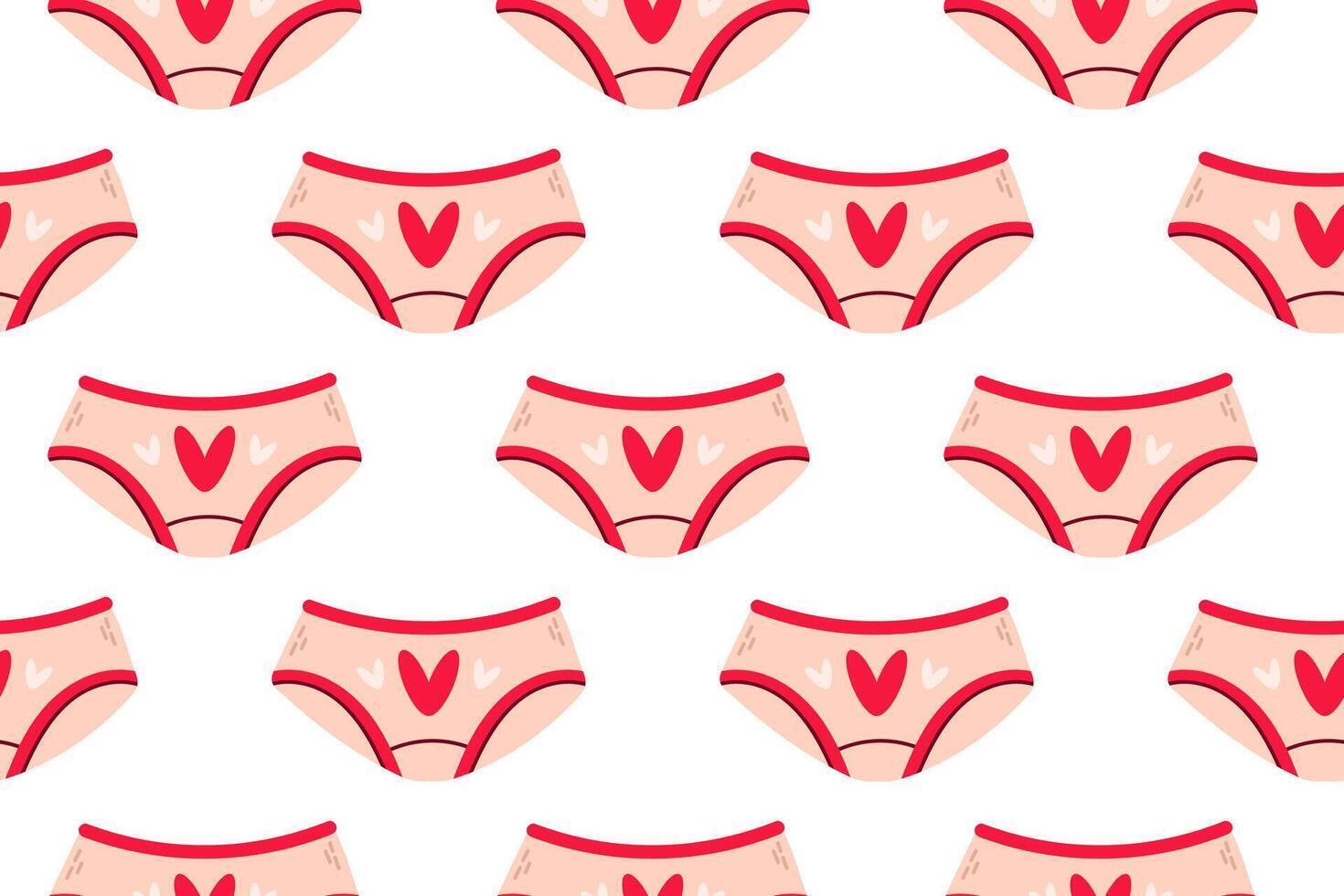 Pattern of women's underwear with feminist motifs symbolizing body positivity vector