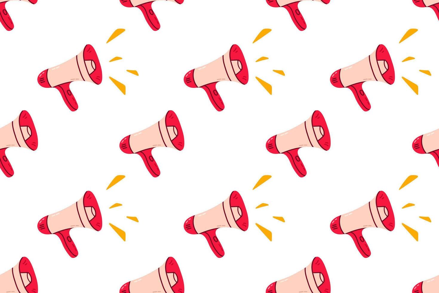 Dynamic pattern featuring megaphones symbolizing voices and activism protest vector