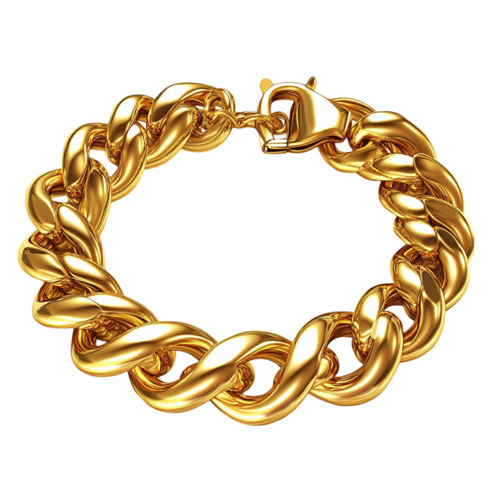 Thick Gold Chain Bracelet png