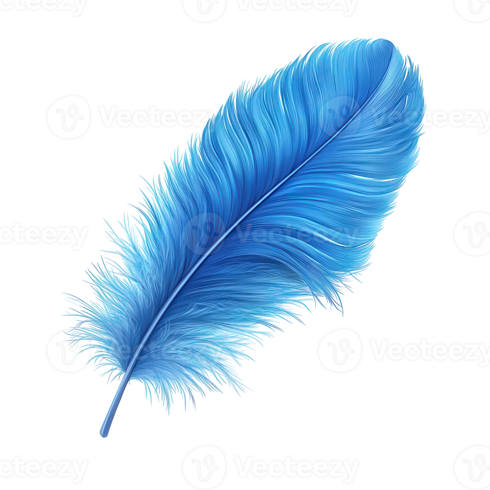 Blue Feather Duster Cleaning Tool on transparent background. png